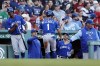 Kansas City Royals' MJ Melendez (1) celebrates after scoring on a single by Salvador Perez during the third inning of a baseball game against the Boston Red Sox, Saturday, Sept. 17, 2022, in Boston. (AP Photo/Michael Dwyer)