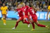 Canada's Adriana Leon celebrates with her teammates after scoring her team's second goal during a friendly soccer international between Canada and Australia in Sydney, Australia, Tuesday, Sept. 6, 2022. The Canadian women's soccer team will play Argentina and Morocco in international friendlies in Spain, in the October FIFA international window.THE CANADIAN PRESS/AP/Rick Rycroft