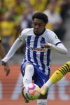 FILE - Hertha Berlin's Jean-Paul Boetius, left vies for the ball with Dortmund's Marco Reus, during the German Bundesliga soccer match between Hertha BSC Berlin and Borussia Dortmund in Berlin, Germany, Saturday, Aug. 27, 2022. Boetius has been diagnosed with a testicular tumor, becoming the fourth Bundesliga player to receive such a diagnosis so far this season. The 28-year-old winger was given the news after a urological test on Wednesday, Sept. 21, 2022 and will undergo an operation on Friday 23 Sept. (AP Photo/Michael Sohn, File)