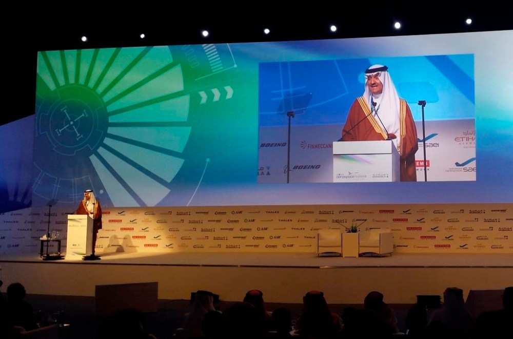 FILE - Saudi Arabia's Prince Sultan bin Salman talks at the Global Aerospace Summit in Abu Dhabi, United Arab Emirates about his 1985 experience as the first Arab and Muslim to travel to space aboard NASA's Discovery shuttle, March 8, 2016. Saudi Arabia announced Thursday, Sept. 22, 2022, plans to launch a training program with the goal of sending its own astronauts, including a woman, into space next year. The kingdom is actively promoting science and technology as part of its wide-ranging Vision 2030 plan to overhaul its economy and reduce its dependency on oil. (AP Photo/Aya Batrawy, File)