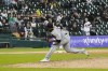 Cleveland Guardians relief pitcher Emmanuel Clase (48) throws to a Chicago White Sox batter during the ninth inning of a baseball game Thursday, Sept. 22, 2022, in Chicago. (AP Photo/David Banks)