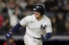 New York Yankees' Jose Trevino reacts after hitting the winning RBI-single during the eighth inning of a baseball game against the Boston Red Sox, Friday, Sept. 23, 2022, in New York. (AP Photo/Adam Hunger)