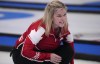 Canada's Jennifer Jones, directs her teammates, during the women's curling match against China, at the 2022 Winter Olympics, Wednesday, Feb. 16, 2022, in Beijing.&nbsp;Jones beat top-seeded Kerri Einarson 9-5 on Saturday afternoon to reach the final of the PointsBet Invitational. THE CANADIAN PRESS/AP-Nariman El-Mofty