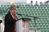 AFN National Chief RoseAnne Archibald speaks at a Miyo-wiciwitowin Day event at Mosaic Stadium in Regina, Thursday, Sept. 29, 2022. The national chief of the Assembly of First Nations says today's National Day of Truth and Reconciliation is about the survivors who suffered in Canada's residential schools and the children who never made it home. THE CANADIAN PRESS/Michael Bell