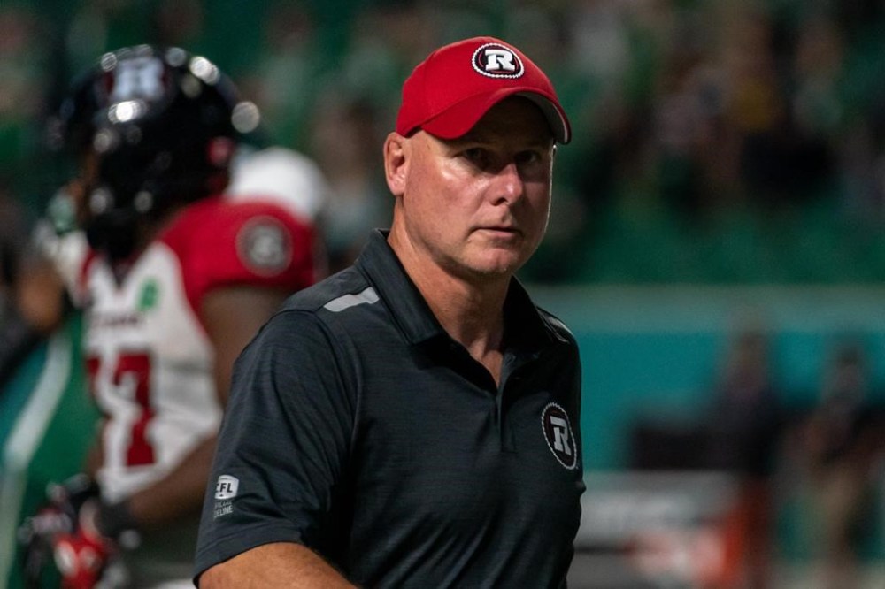 Ottawa Redblacks head coach Paul LaPolice walks off the field after CFL football action against the Saskatchewan Roughriders in Regina, Friday, July 8, 2022.  The Ottawa Redblacks LaPolice on
Saturday.THE CANADIAN PRESS/Heywood Yu