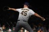 Milwaukee Brewers' Brad Boxberger pitches during the ninth inning of a baseball game against the Miami Marlins, Sunday, Oct. 2, 2022, in Milwaukee. (AP Photo/Aaron Gash)