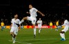 FILE - USA's Landon Donovan, center, reacts after scoring their second goal, with fellow team members Clint Dempsey, left, Jay DeMerit, background center, and Jozy Altidore, right, during their Confederations Cup final soccer match against Brazil, at Ellis Park Stadium in Johannesburg, South Africa, Sunday, June 28, 2009. Landon Donovan is teaming with Clint Dempsey again at a World Cup. The pair, who share the American record of 57 international goals, will work for Fox at this year’s tournament in Qatar. (AP Photo/Paul Thomas, File)