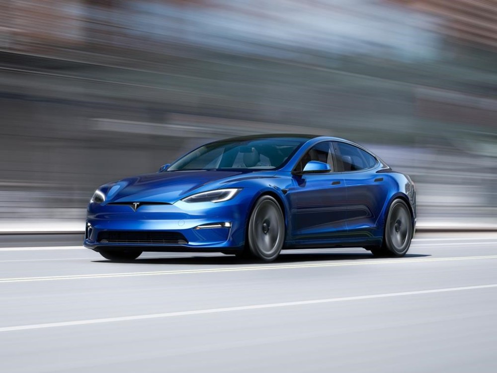 This photo provided by Tesla shows the 2022 Tesla Model S, a luxury electric sedan with an EPA-estimated range of up to 405 miles. (Courtesy of the Tesla Motors via AP)