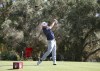 Tom Hoge tees off on the 13th hole during the first round of the Shriners Children's Open golf tournament at TPC Summerlin, Thursday, Oct. 6, 2022, in Las Vegas. (AP Photo/Ronda Churchill)