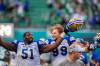 MATT SMITH / CFL PHOTO
                                Winnipeg Blue Bombers offensive lineman Jermarcus Hardrick (51) and defensive tackle Cameron Lawson (99) celebrate after defeating the Saskatchewan Roughriders in the annual Labour Day Classic 20-18 in Regina on Sunday.