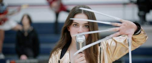 SUPPLIED 
                                Leah Janae, a Grade 9 student, is seen in a scene from her video for Queen of Mean, shot at the gymnasium at Collège Churchill High School, where the 14-year-old attends classes.