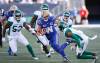 John Woods / The CANADIAN PRESS
                                Blue Bombers QB Dakota Prukop (centre) runs for the first down against the Saskatchewan Roughriders during the Banjo Bowl.