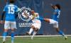 JOHN WOODS / WINNIPEG FREE PRESS
                                Atlético Ottawa Zakaria Bahous (22) defends against Valour FC&rsquo;s Andy Baquero Ruiz (2) during first half Canadian Premier League action in Winnipeg Sunday, September 18, 2022.