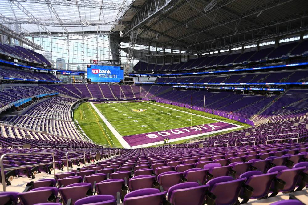 Meet Minneapolis
The downtown Minneapolis skyline is all decked out for Vikings Game Day.