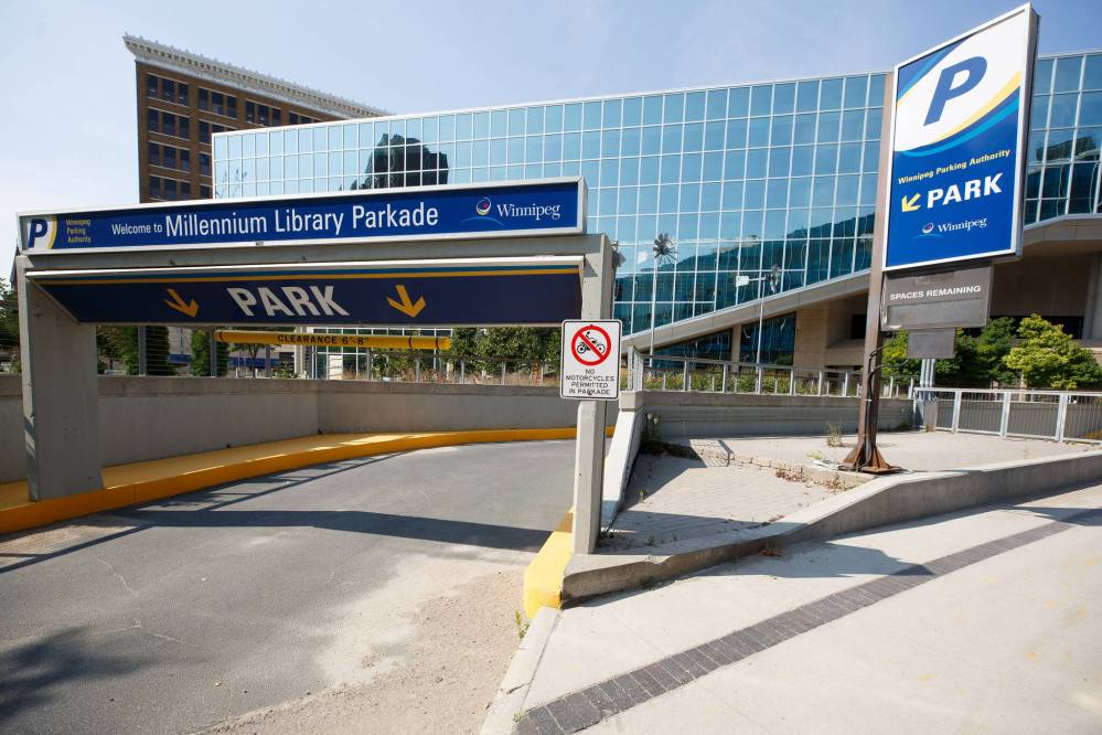 MIKE DEAL / FREE PRESS FILES
Council’s approval of the plan clears the way to provide 264 parking stalls at the Millennium Library Parkade, for which WPS members would pay $275 per space per month to rent.