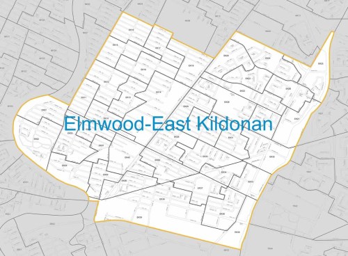 CITY OF WINNIPEG Elmwood-East Kildonan ward boundary map.