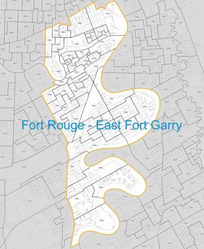 CITY OF WINNIPEG Fort Rouge - East Fort Garry ward boundary map.