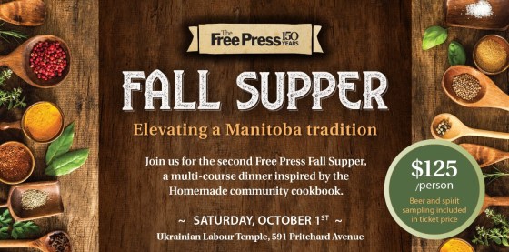 The second Free Press Fall Supper takes place Oct. 1.