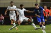 United States' Christian Pulisic, right, duels for the ball with Saudi Arabia's Abdulelah Ali Alamri, center, during the international friendly soccer match between Saudi Arabia and United States in Murcia, Spain, Tuesday, Sept. 27, 2022. (AP Photo/Jose Breton)