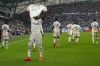 Marseille's Dimitri Payet celebrates after scoring his side's first goal from the penalty spot during the French League One soccer match between Marseille and Ajaccio at the Velodrome stadium in Marseille, southern France, Saturday, Oct. 8, 2022. (AP Photo/Daniel Cole)