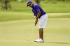 Harold Varner III from the United States watches his putt on the second hole during LIV Golf Invitational Bangkok 2022 at Stonehill Golf Club in Pathum Thani, Thailand, Sunday, Oct. 9, 2022. (AP Photo/Kittinun Rodsupan)
