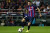 Barcelona's Robert Lewandowski controls the ball during a Spanish La Liga soccer match between FC Barcelona and Celta Vigo at Camp Nou stadium in Barcelona, Spain, Sunday, Oct. 9, 2022. (AP Photo/Joan Monfort)