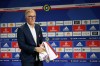 Lyon's new coach Laurent Blanc leaves after a press conference in Decines, near Lyon, central France, Monday, Oct. 10, 2022. Blanc was announced Sunday as a replacement for the outgoing Peter Bozs following Lyon's botched start to the season. (AP Photo/Laurent Cipriani)