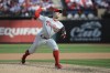 Philadelphia Phillies' David Robertson throws during the eighth inning in Game 1 of a National League wild-card baseball playoff series against the St. Louis Cardinals, Friday, Oct. 7, 2022, in St. Louis. (AP Photo/Scott Kane)