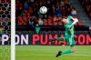 Wales' goalkeeper Laura O'Sullivan tries to catch the ball during the Women's World Cup qualifying round group G soccer match between Switzerland and Wales, at the Letzigrund stadium in Zurich, Switzerland, Tuesday, Oct. 11, 2022. (Christian Merz/Keystone via AP)