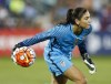 FILE - U.S. goalkeeper Hope Solo prepares to send the ball toward a teammate during an international friendly soccer match against Japan on June 2, 2016, in Commerce City, Colo. A lawyer for Solo filed a notice with a court indicating the former U.S. goalkeeper wants to object to the settlement of the equal pay lawsuit between her former teammates and the U.S. Soccer Federation. (AP Photo/Jack Dempsey, File)