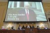 FILE - A video of President Donald Trump recording a statement in the Rose Garden of the White House on Jan. 6 is played as the House select committee investigating the Jan. 6 attack on the U.S. Capitol holds a hearing at the Capitol in Washington, July 21, 2022. The House Jan. 6 committee plans to unveil 