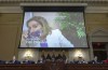 Video of House Speaker Nancy Pelosi of Calif., during the breach of the U.S. Capitol building on Jan. 6, 2021, is played as the House select committee investigating the Jan. 6 attack on the U.S. Capitol holds a hearing on Capitol Hill in Washington, Thursday, Oct. 13, 2022. (Alex Wong/Pool Photo via AP)