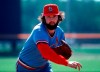 FILE - St. Louis Cardinals relief pitcher Bruce Sutter warms up in St. Louis in 1981. Hall of Fame reliever and 1979 Cy Young winner Bruce Sutter has died. He was 69. Major League Baseball and the St. Louis Cardinals announced Sutter’s death on Friday, Oct. 14, 2022. The Baseball Hall of Fame says Sutter died Thursday in Cartersville, Georgia. (Scott Dine/St. Louis Post-Dispatch via AP, File)