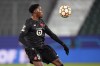 Lille's Jonathan David controls the ball during the Champions League group G soccer match between VfL Wolfsburg and Lille OSC in Wolfsburg, Germany, Wednesday, Dec. 8, 2021. Canadian Jonathan David scored twice in Lille's 3-0 win over Strasbourg on Friday to lead the French league in scoring with nine goals. THE CANADIAN PRESS/AP, Martin Meissner