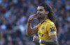 Wolverhampton Wanderers' Ruben Neves celebrates after scoring his side's opening goal during the English Premier League soccer match between Wolverhampton Wanderers and Nottingham Forest at Molineux stadium in Wolverhampton, England, Saturday, Oct. 15, 2022. (AP Photo/Rui Vieira)