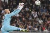 Torino's goalkeeper Vanja Milinkovic Savic saves the the ball during the Serie A soccer match between Torino and Juventus at Stadio Olimpico Grande Torino in Turin, Italy, Saturday Oct. 15, 2022. (Marco Alpozzi/LaPresse via AP)