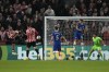 Brentford's Ivan Toney, left, attempts a head at goal in front of Chelsea's goalkeeper Kepa Arrizabalaga, right, and Chelsea's Cesar Azpilicueta during the English Premier League soccer match between Brentford and Chelsea, at the Gtech Community stadium, in London, England, Wednesday, Oct. 19, 2022. (AP Photo/Alastair Grant)