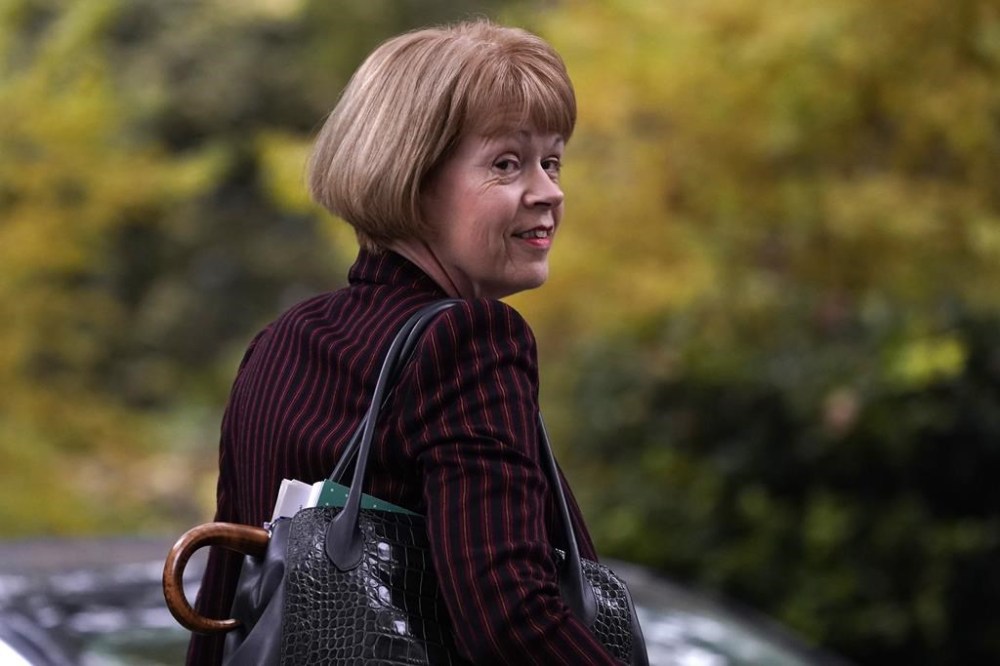 Chief Whip of the House of Commons and Parliamentary Secretary to the Treasury Wendy Morton arrives in Downing Street in London, Thursday, Oct. 20, 2022. (AP Photo/Alberto Pezzali)