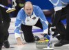 Quebec skip Jean-Michel Menard plays Saskatchewan at the Tim Hortons Brier curling championship in St. John’s, N.L., on March 6, 2017. Canada’s Menard dumped Slovenia's Stefan Sever 12-2 in the round-robin finale for both teams Thursday at the world mixed curling championship. THE CANADIAN PRESS/Andrew Vaughan
