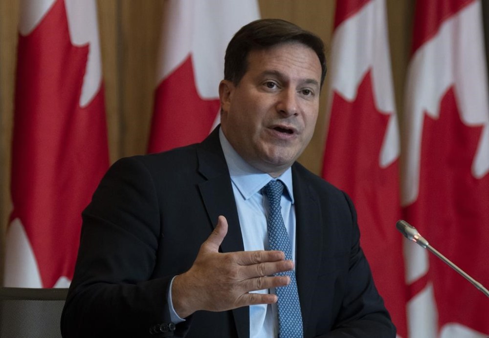 Marco Mendicino speaks during a news conference, Monday, Sept. 26, 2022 in Ottawa. The federal government says measures to freeze the number of handguns in Canada are now in effect. THE CANADIAN PRESS/Adrian Wyld