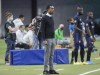 CF Montreal’s head coach Wilfried Nancy looks on from the sideline against Santos Laguna during the second half of the second leg of their 2022 CONCACAF Champions League soccer game in Montreal, Wednesday, February 23, 2022. THE CANADIAN PRESS/Graham Hughes