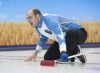Quebec skip Jean-Michel Menard calls the sweep as they play Alberta in draw 11 action at the Tim Hortons Brier curling championship at Mile One Centre in St. John's on Wednesday, March 8, 2017. Menard scored three points in the extra end for a 9-6 victory over Finland's Markus Sipila on Friday at the world mixed curling championship.&nbsp;THE CANADIAN PRESS/Andrew Vaughan