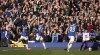 Everton's Dominic Calvert-Lewin, center, celebrates scoring during the English Premier League soccer match between Everton and Crystal Palace at Goodison Park, Liverpool, England, Saturday Oct. 22, 2022. (Isaac Parkin/PA via AP)