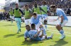 Teammates pile up on New York City midfielder Maximiliano Moralez following his goal against CF Montreal during first half Eastern Conference semifinals MLS action in Montreal on Sunday, October 23, 2022. THE CANADIAN PRESS/Paul Chiasson