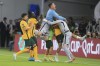 FILE - Australian players celebrate after winning in a penalty shoot-out during the World Cup 2022 qualifying play-off soccer match between Australia and Peru in Al Rayyan, Qatar, Monday, June 13, 2022. (AP Photo/Hussein Sayed, File)