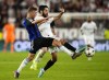 Sevilla's Isco, left, challenges for the ball with Copenhagen's Elias Jelert during the Champions League soccer match between Sevilla and Copenhagen at the Ramon Sanchez Pizjuan stadium in Seville, Spain, Tuesday, Oct. 25, 2022. (AP Photo/Jose Breton)