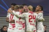 Leipzig's Timo Werner celebrates after scoring his side's third goal with his teammates during the group F Champions League soccer match between RB Leipzig and Real Madrid at the RB Arena in Leipzig, Germany, Tuesday, Oct. 25, 2022. (AP Photo/Matthias Schrader)