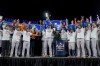 The Houston Astros celebrate with the American League Championship trophy after defeating the New York Yankees in Game 4 to win the American League Championship baseball series, Monday, Oct. 24, 2022, in New York. (AP Photo/John Minchillo)