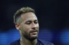 PSG's Neymar reacts during the Champions League Group H soccer match between Paris Saint Germain and Maccabi Haifa, at the Parc des Princes stadium, in Paris, France, Tuesday, Oct. 25, 2022. (AP Photo/Christophe Ena)