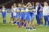 Argentina's Boca Juniors players react after loosing 1-4 the Copa Libertadores final match against Brazil's Palmeiras in Quito, Ecuador, Friday, Oct. 28, 2022. (AP Photo/Cecilia Puebla)